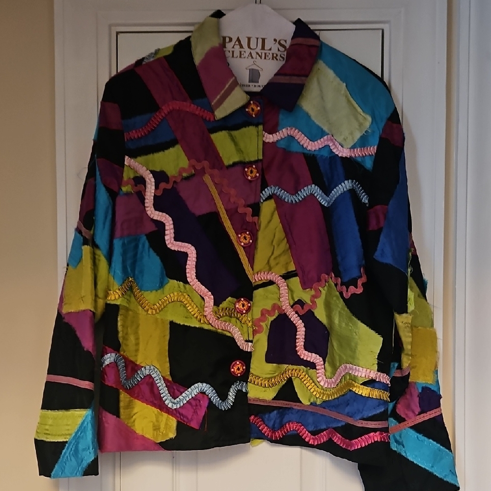 VINTAGE Choices Multicolor Patchwork Women's Blazer/ Jacket.